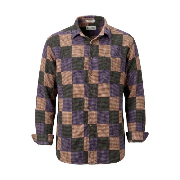 Orvis Other - Orvis Men's L Patchwork Plaid Snap Shirt 100% Cotton Heavyweight Outdoor Flannel